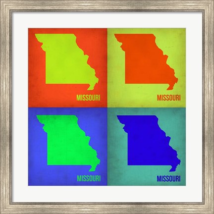 Framed Missouri Pop Art Map 1 Print
