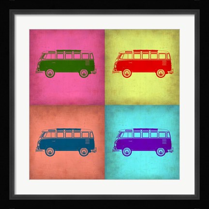 Framed VW Bus Pop Art 1 Print