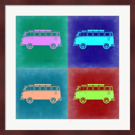 Framed VW Bus Pop Art 2 Print