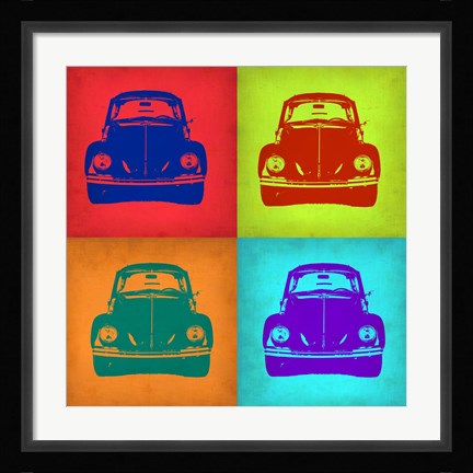 Framed VW Beetle Front Pop Art 1 Print
