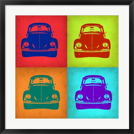 Framed VW Beetle Front Pop Art 1 Print
