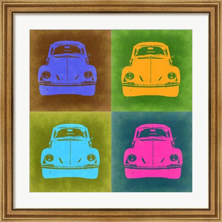 Framed VW Beetle Front Pop Art 2 Print