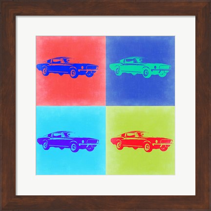 Framed Ford Mustang Pop Art 2 Print