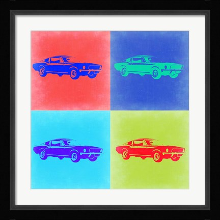 Framed Ford Mustang Pop Art 2 Print