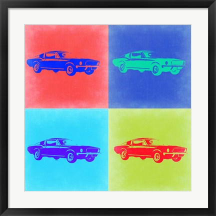 Framed Ford Mustang Pop Art 2 Print