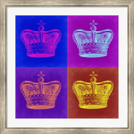 Framed Crown Pop Art 1 Print