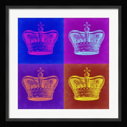 Framed Crown Pop Art 1 Print