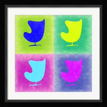 Framed Egg Chair Pop Art 1 Print