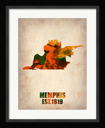 Framed Memphis Watercolor Map Print