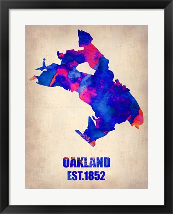 Framed Oakland Watercolor Map Print