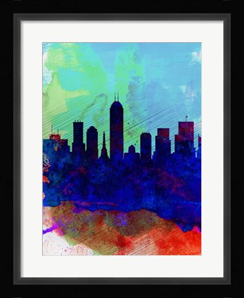 Framed Indianapolis Watercolor Skyline Print
