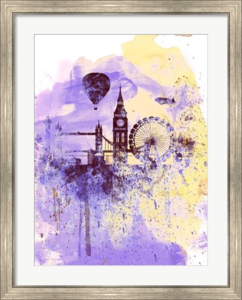 Framed London Watercolor Skyline Print