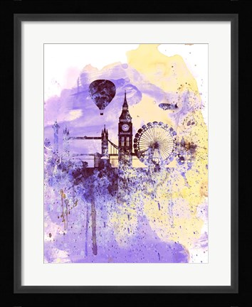 Framed London Watercolor Skyline Print