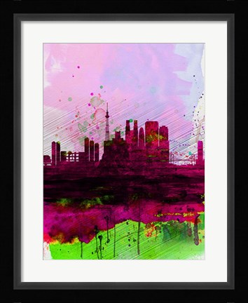Framed Tokyo Watercolor Skyline Print