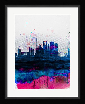 Framed Tokyo Watercolor Skyline Print
