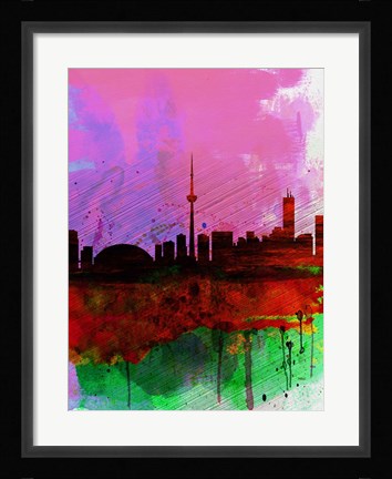 Framed Toronto Watercolor Skyline Print