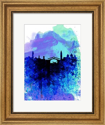 Framed Venice Watercolor Skyline Print