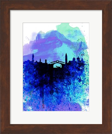 Framed Venice Watercolor Skyline Print