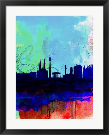 Framed Vienna Watercolor Skyline Print