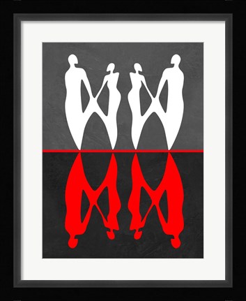 Framed Red and White Dance 2 Print