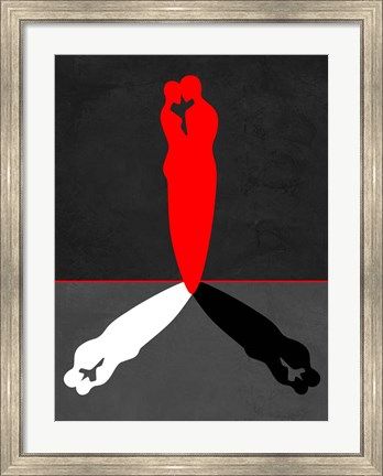 Framed Red Kiss Shadow Print