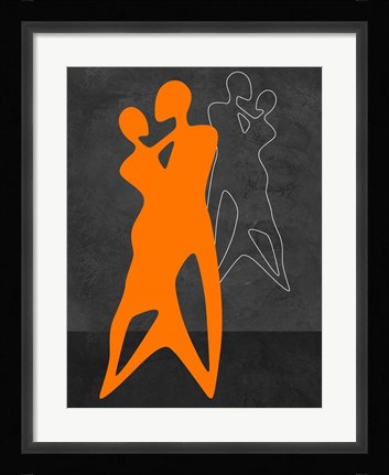 Framed Orange Couple Dancing Print
