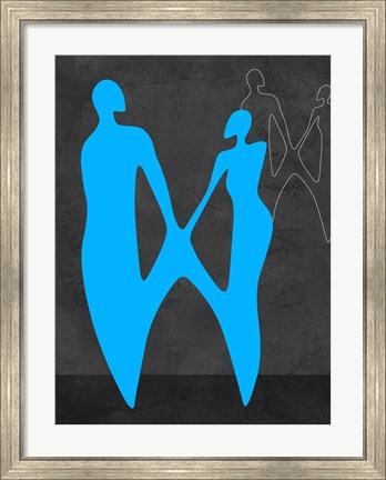 Framed Blue Couple Print