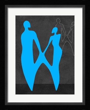 Framed Blue Couple Print