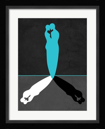 Framed Blue Kiss Shadow Print