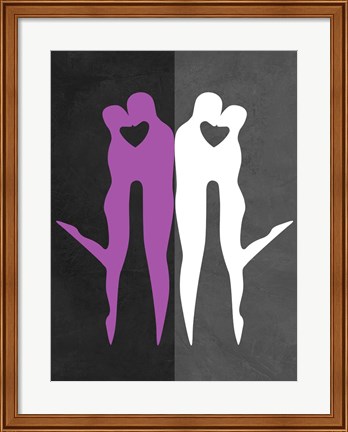 Framed Purple and White Kiss Print