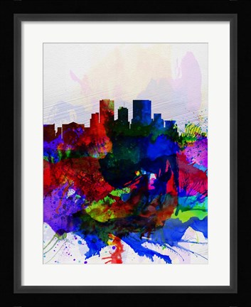 Framed El Paseo Watercolor Skyline Print