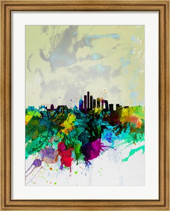 Framed Beijing Watercolor Skyline Print