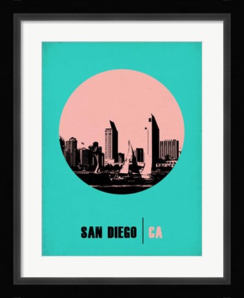 Framed San Diego Circle 1 Print