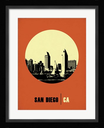 Framed San Diego Circle 2 Print