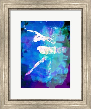 Framed White Ballerina Watercolor Print