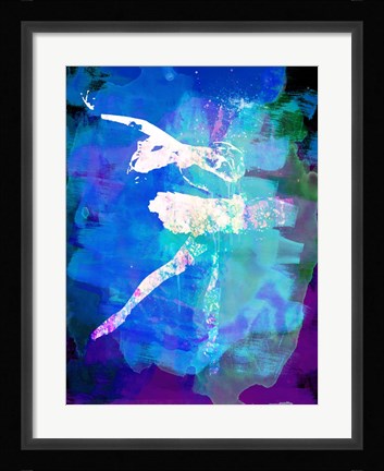 Framed White Ballerina Watercolor Print