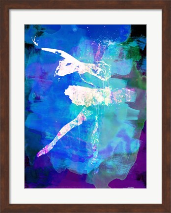 Framed White Ballerina Watercolor Print