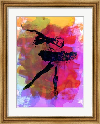 Framed Black Ballerina Watercolor Print