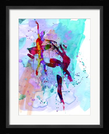 Framed Two Ballerinas Watercolor 1 Print