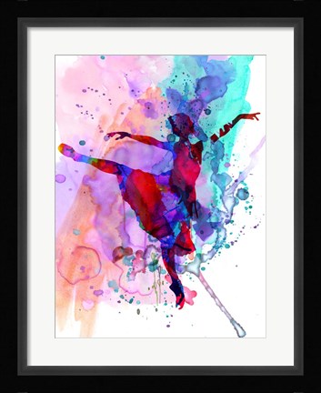 Framed Ballerina's Dance Watercolor 1 Print