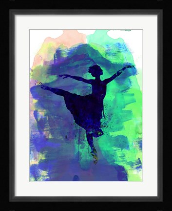 Framed Ballerina's Dance Watercolor 2 Print