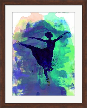 Framed Ballerina&#39;s Dance Watercolor 2 Print