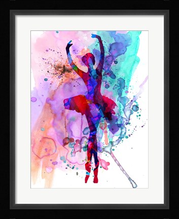 Framed Ballerina's Dance Watercolor 3 Print