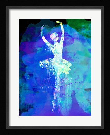 Framed Ballerina's Dance Watercolor 4 Print