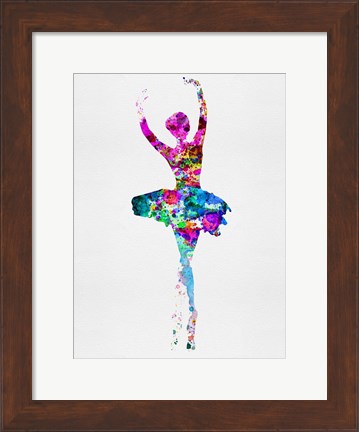 Framed Ballerina Watercolor 1 Print