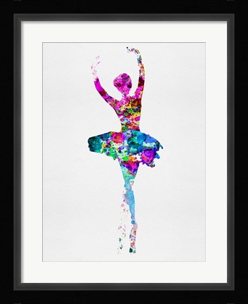 Framed Ballerina Watercolor 1 Print