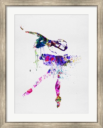Framed Ballerina Watercolor 2 Print