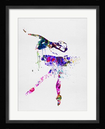 Framed Ballerina Watercolor 2 Print