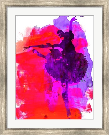 Framed Ballerina Watercolor 3 Print