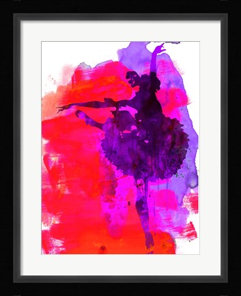 Framed Ballerina Watercolor 3 Print
